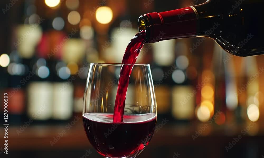 Pouring Red Wine: A Moment of Indulgence