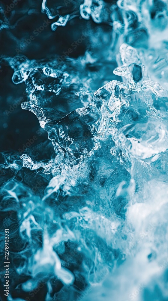 Obraz premium A blue and white image of water with smoke in the background