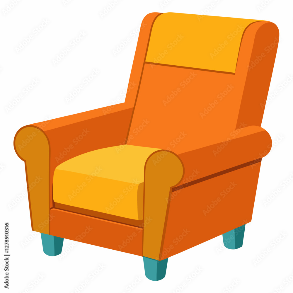 Minimalist Recliner Vector Design on White Background Minimalist Recliner Vector Design on White Background
