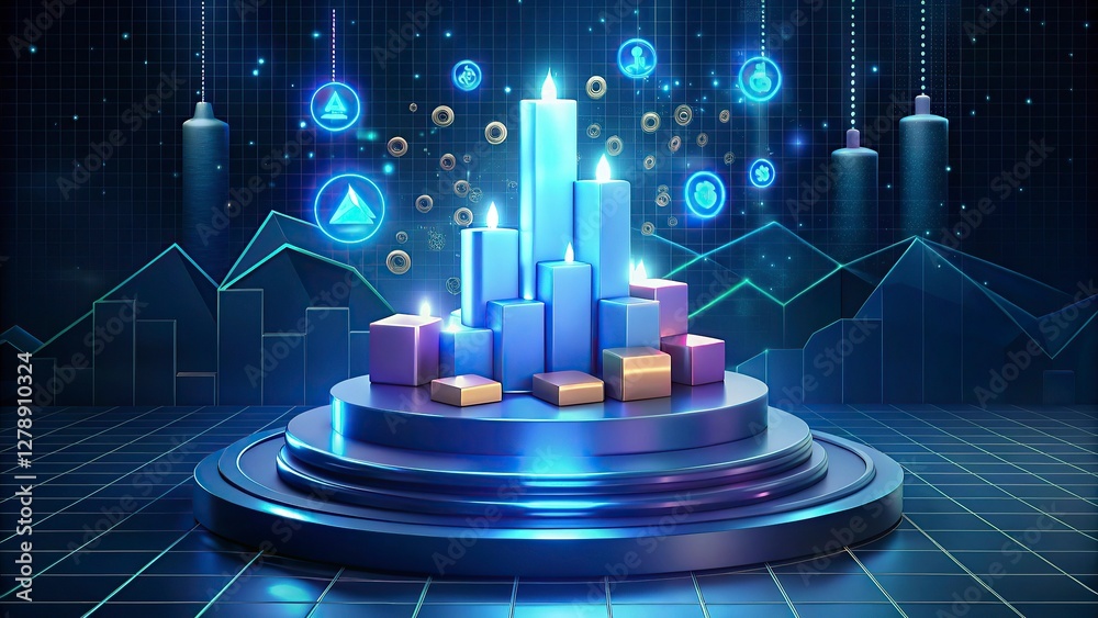 Fototapeta premium free Photo stock market graph new Background