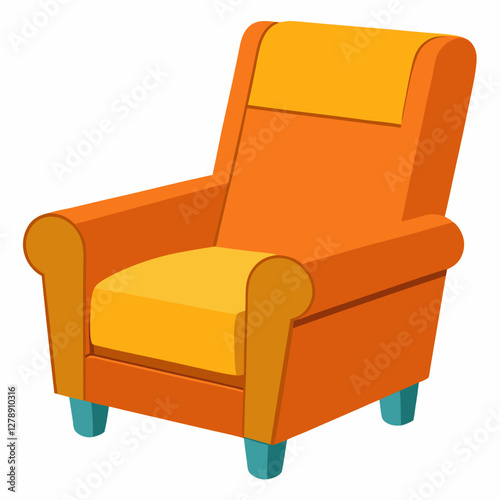 Minimalist Recliner Vector Design on White Background