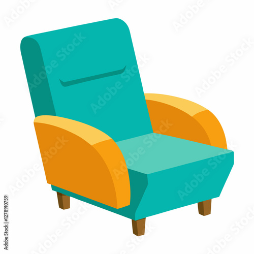 Minimalist Recliner Vector Design on White Background