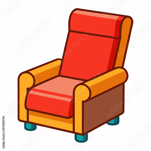 Minimalist Recliner Vector Design on White Background