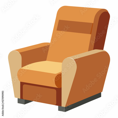 Minimalist Recliner Vector Design on White Background