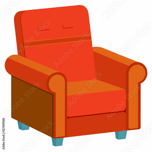 Minimalist Recliner Vector Design on White Background