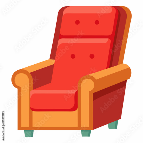 Minimalist Recliner Vector Design on White Background