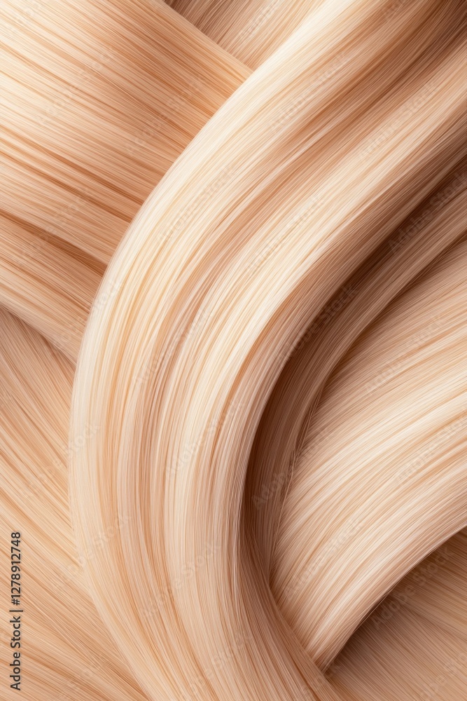 Obraz premium Close-up of silky, golden hair strands intertwined, highlighting the importance of hair care in maintaining shine and smoothness, inviting texture appreciation