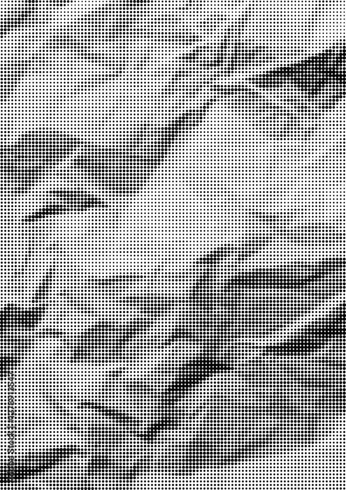 Large halftone crinkled paper texture with a transparent background