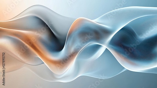 Wallpaper Mural A blue and orange wave with a white background Torontodigital.ca