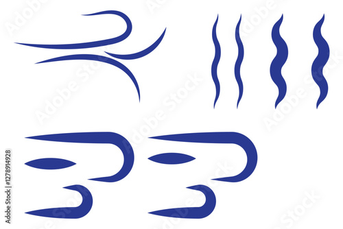 Wind blow line icon fresh vector cloud air isolated speed symbol. Wind blow air line icon logo.