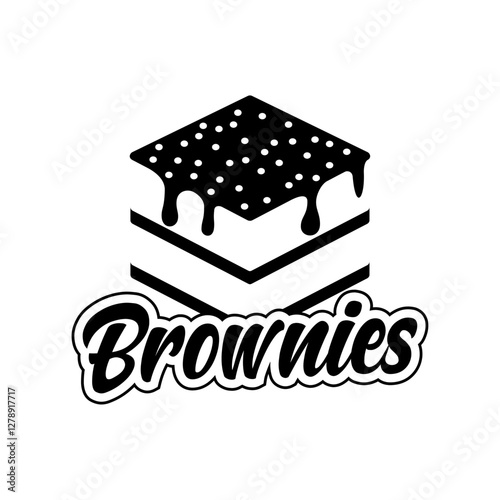 Brownies logo vector illustration template. Simple lettering black and white