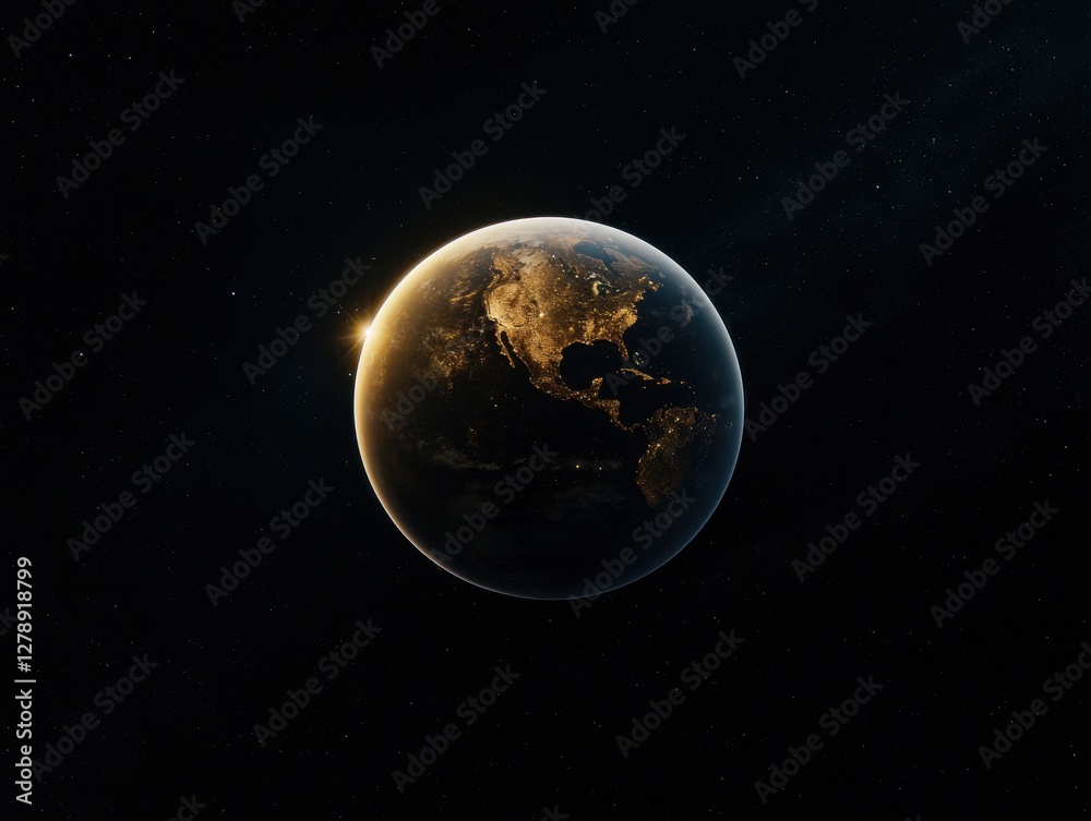 Obraz premium Earth in space a stunning view of our planet from orbit captured in - cosmic environment