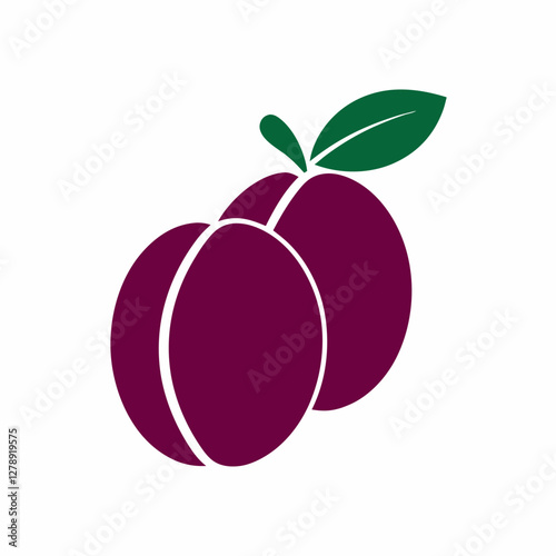 Organic Plum vector Illustration icon for Food and Beverage Design.