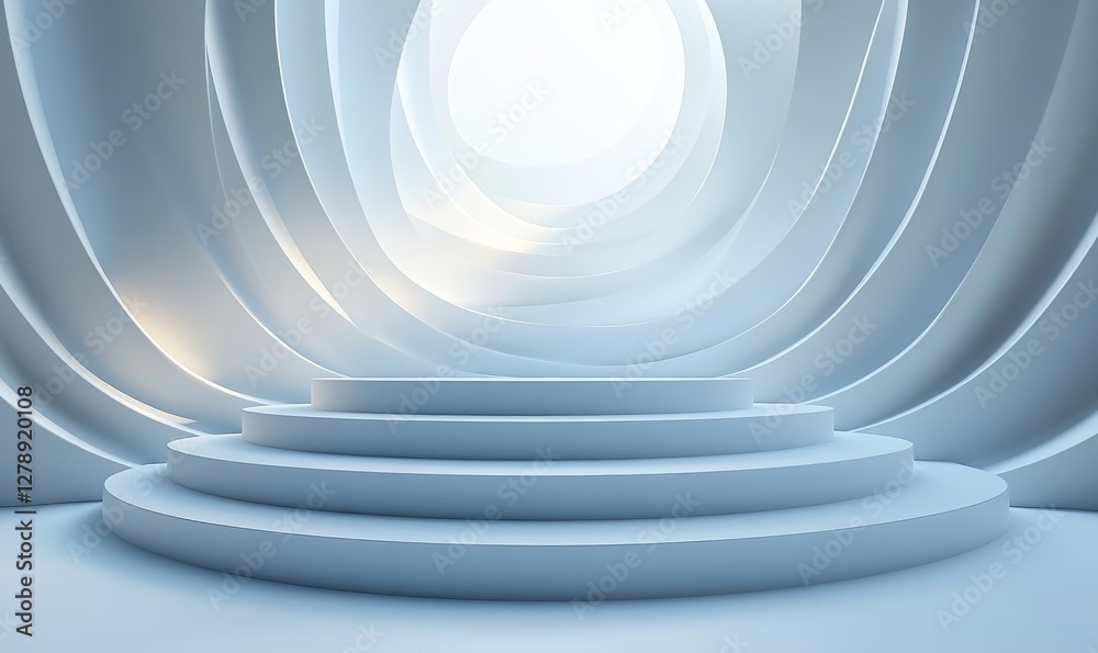 Obraz premium Sophisticated Modern Abstract Background with Layered White Geometric Shapes and Subtle Shadows for Professional Graphics and Design Projects