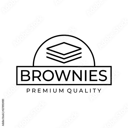 Brownies logo vector illustration template. Simple lettering black and white