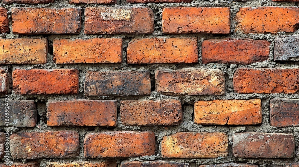 Red Brick Wall Texture with Mortar, Rustic Background for Architecture and Construction Projects Red Brick Wall Texture with Mortar, Rustic Background for Architecture and Construction Projects