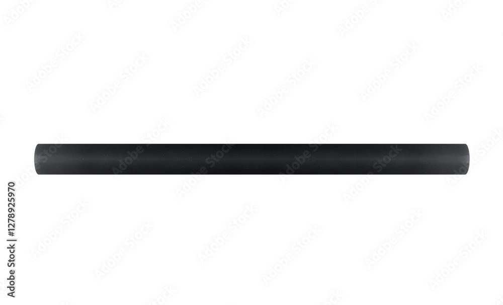 Horizontal black column roller. On isolated transparent background. Horizontal black column roller. On isolated transparent background.