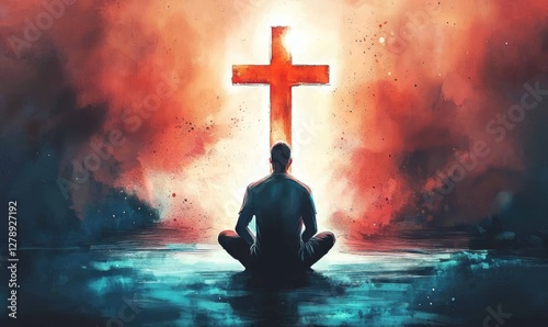Depiction of Faith and Worship in a Spiritual Context