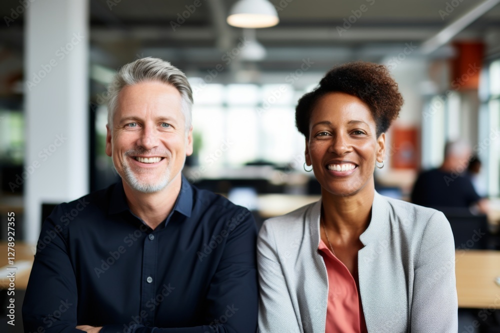 Group of middle aged diverse business people in modern office Group of middle aged diverse business people in modern office