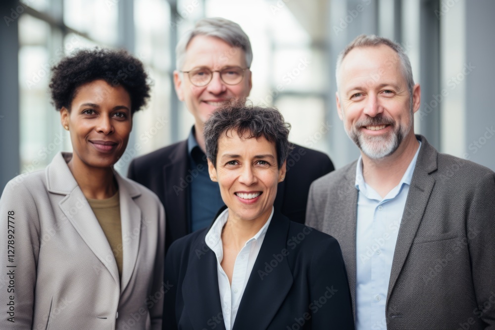 Group of middle aged diverse business people in modern office Group of middle aged diverse business people in modern office