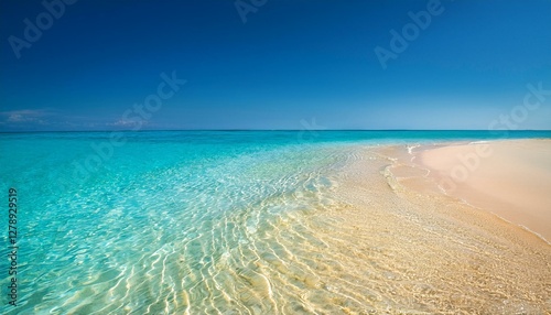 abstract beautiful sandy beaches background with crystal clear waters of the sea and the lagoon