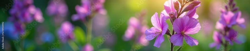 Delicate purple Angelonia flowers in a garden, flora, floral Delicate purple Angelonia flowers in a garden, flora, floral