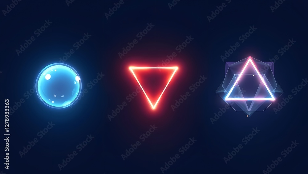 Naklejka premium Futuristic Neon Circuits and Patterns of Quantum Computing