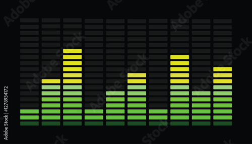 Blue and Yellow  Music Equalizer Vector Illustration.