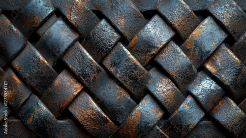 Interwoven cris cross metal fabric texture photo