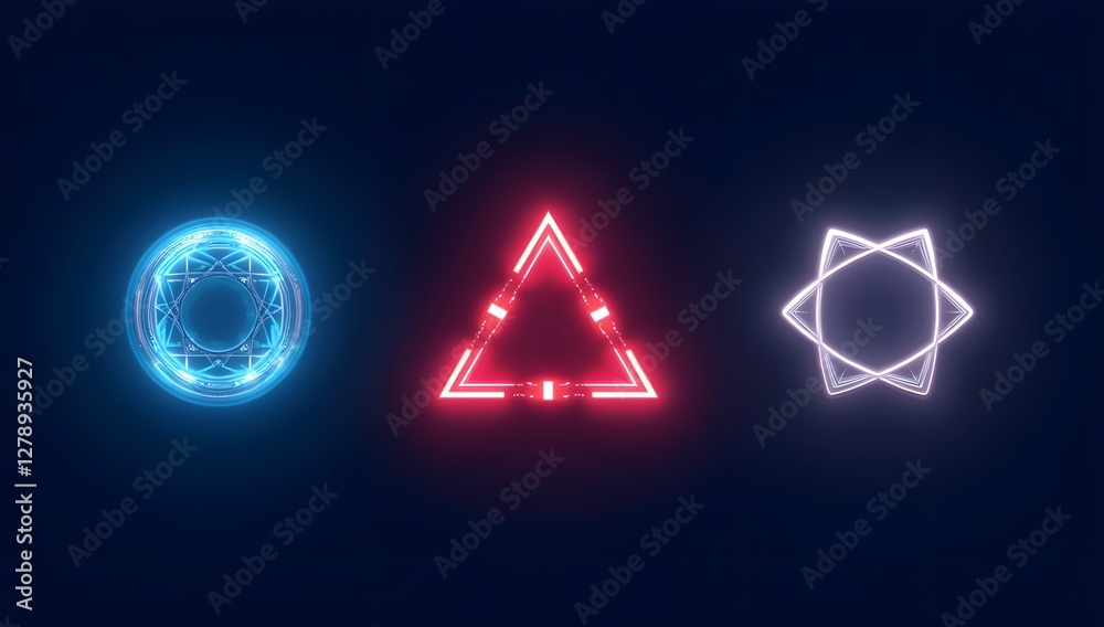 Fototapeta premium Futuristic Neon Circuits and Patterns of Quantum Computing