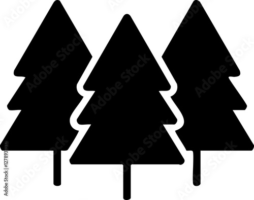 3 fir tree vector icon . forest silhouette sign Svg