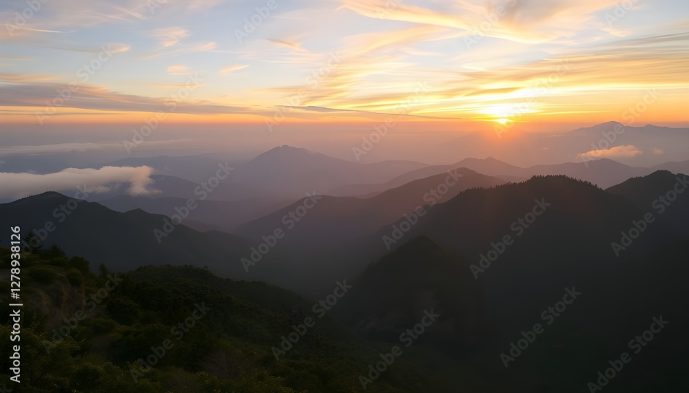 Fototapeta premium 夜明けの山