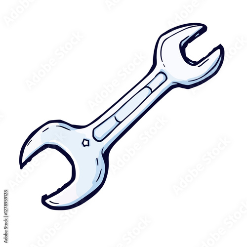 Vsai adjustable wrench cartoon drawing representing fixing and repairing