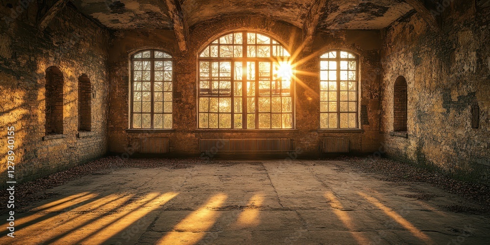 Fototapeta premium A bright room featuring a window with sunlight streaming in, creating a warm and inviting atmosphere for relaxation and comfort.