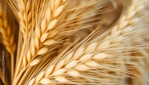 a close up of a bunch of wheat