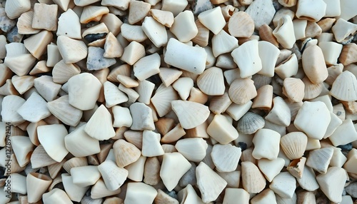 a close up of a pile of small rocks photo