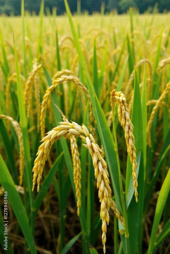 Overgrown field of rice with dense growth of dried husks, organic, rustic, texture Overgrown field of rice with dense growth of dried husks, organic, rustic, texture