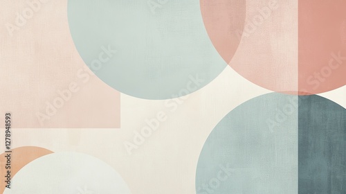 A colorful abstract painting with a blue circle in the middle