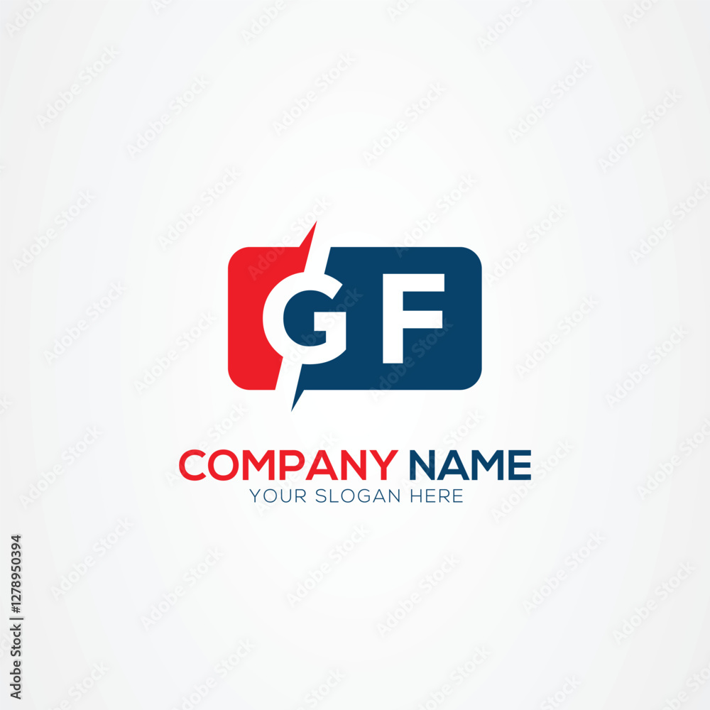 Obraz premium GF or FG Creative Modern Letters Logo Design Element