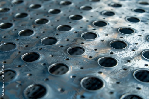 Close up of metal grater holes photo