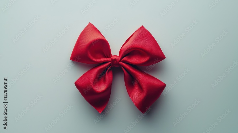 A perfectly tied red ribbon bow, isolated on a white surface. A perfectly tied red ribbon bow, isolated on a white surface.