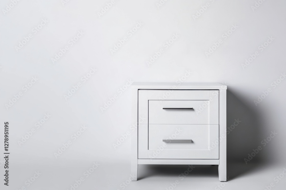 High-quality nightstand against a clean white background with realistic lighting and sharp details High-quality nightstand against a clean white background with realistic lighting and sharp details