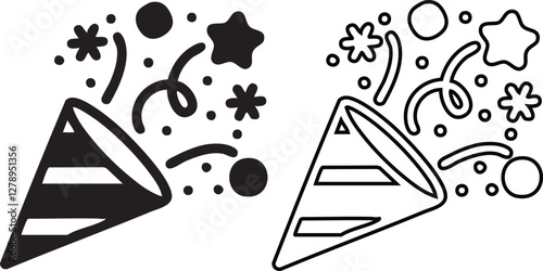confetti popper vector icon . isolated transparent 10 Eps