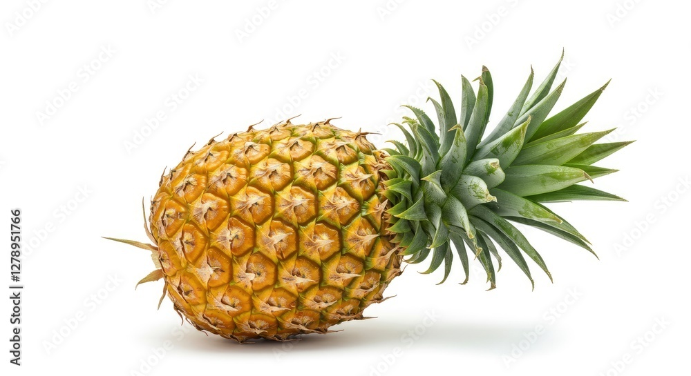 Fresh Pineapple Isolated on White Background Ready for Tropical Recipes Fresh Pineapple Isolated on White Background Ready for Tropical Recipes