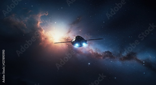a spaceship in space