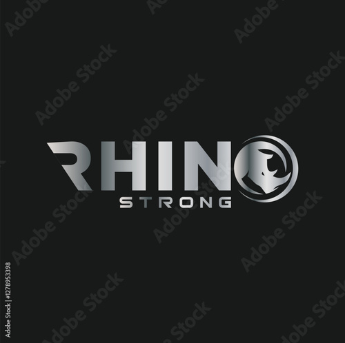Modern Rhinoceros O Letter Alphabet Sports Logo Stock Vector