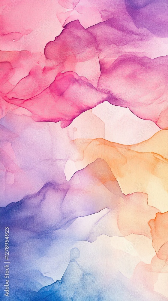 Obraz premium A colorful painting with a pink and orange background