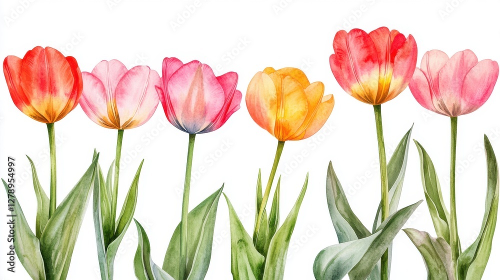 A vibrant display of colorful tulips blooming in a garden, symbolizing springtime joy. A vibrant display of colorful tulips blooming in a garden, symbolizing springtime joy.