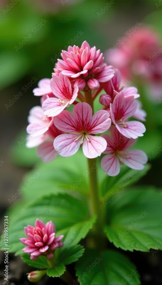 Tiarella Candy Stripe flowering on a slope or incline, foliage plant, blooms, flowering plants Tiarella Candy Stripe flowering on a slope or incline, foliage plant, blooms, flowering plants