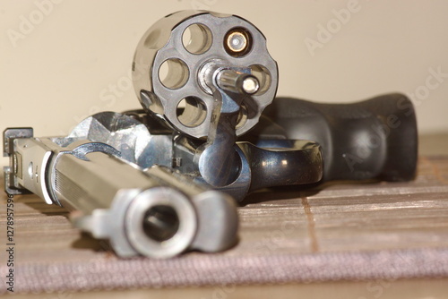 Revolver Smith & Wesson 586-4, 6 inch, close-up photo